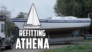 Sail Life - Moving Athena back outside &amp; fiberglass dodger - DIY sailboat restoration