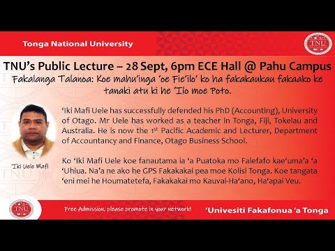 🇹🇴 Tonga National University: 'Iki Mafi Uele: Koe mahu’inga ‘oe Fie’ilo’ ko ha Fakakaukau Fakaako