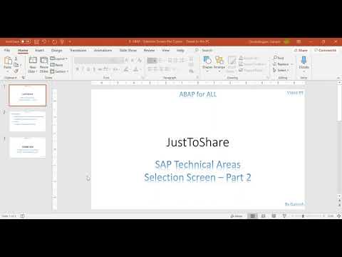 Video 9 - ABAP - Selection Screen Part 2