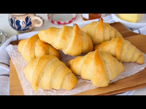 Inget smör! Inga ägg! Perfekt till frukost! Mjuk och läcker CORNETTI! enkelt recept