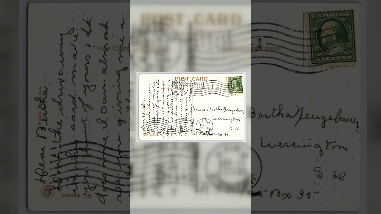 Janesville WI 1911 Linen Postcard, Merry Christmas Scene, Series 15 Video