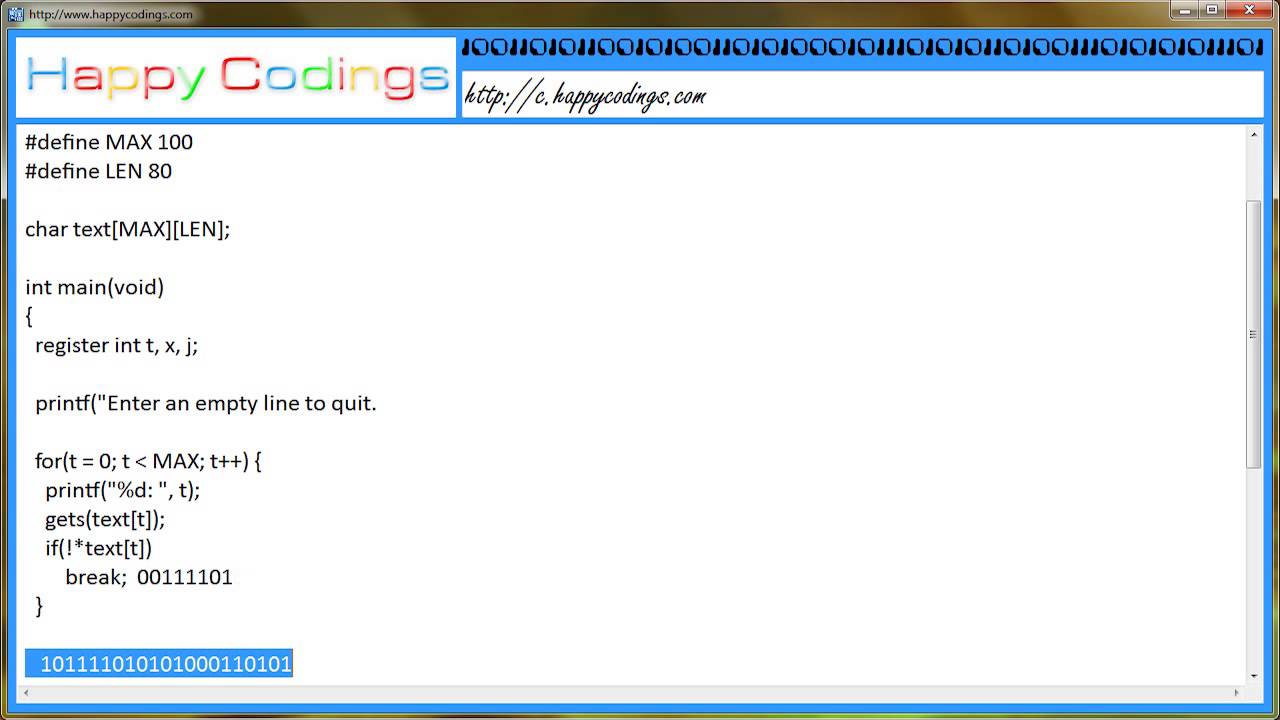A very simple text editor c code example