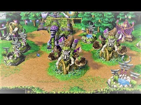 Warcraft 3 Race Gameplay - Night Elf (Purple) Vs Naga (AI Created)