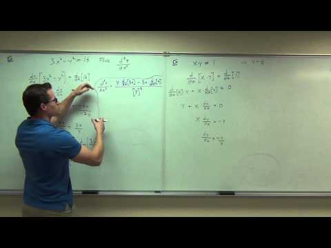 Calculus 1 Lecture 2.7:  Implicit Differentiation