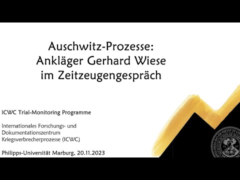 Auschwitz-Prozesse: Ankläger Gerhard Wiese im Zeitzeugengespräch