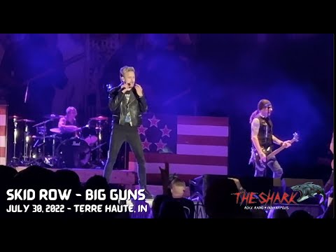 Skid Row rocks "Big Guns" in Terre Haute, IN on July 30, 2022