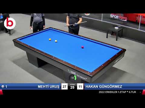 MEHTİ URUŞ & HAKAN GÜNGÖRMEZ Bilardo Maçı - 2022 ERKEKLER 1.ETAP-6.TUR