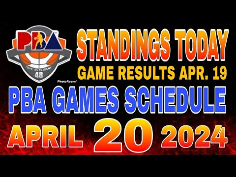 PBA Standings today as of April 19, 2024 | PBA Game results | Pba schedule April 20, 2024