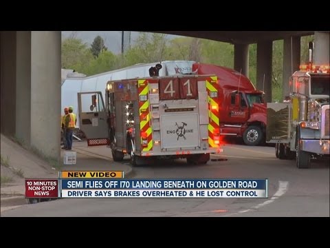 Semi truck flies off I-70