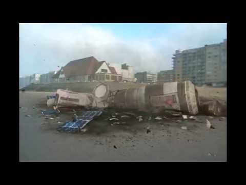 Crash of a satellite at Middelkerke (Belgium) beach