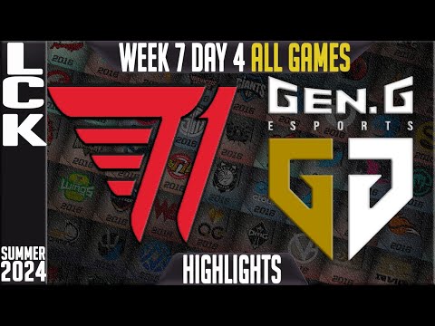 T1 vs GEN Highlights ALL GAMES | LCK Summer 2024 W7D4 | T1 vs Gen.G Week 7 Day 4
