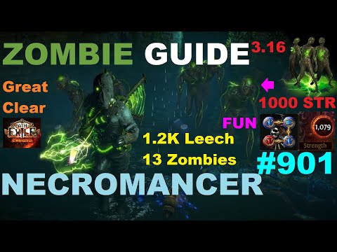 [Path of Exile] PURE ZOMBIES Build Guide in 3.16 Scourge League Poe - 901