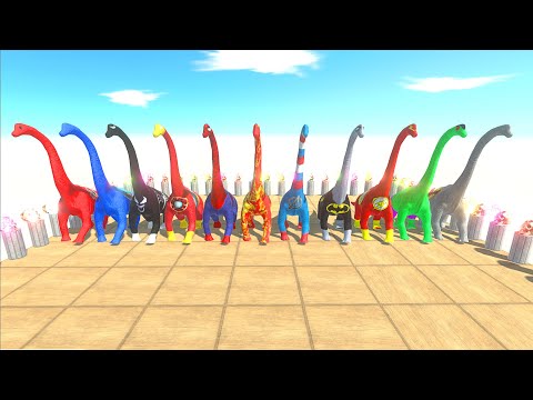 SUPER HERO DINOSAURUS BRACHIOSAURUS DEATH FALL► Animal Revolt Battle Simulator