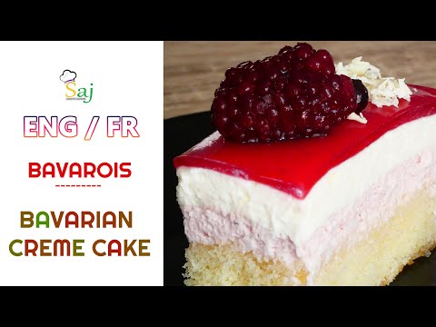 BAVARIAN CREAM CAKE WITH JAM & WHITE CHOCOLATE / BAVAROIS CHOCOLAT BLANC & FRAISE / HOW TO MAKE CAKE