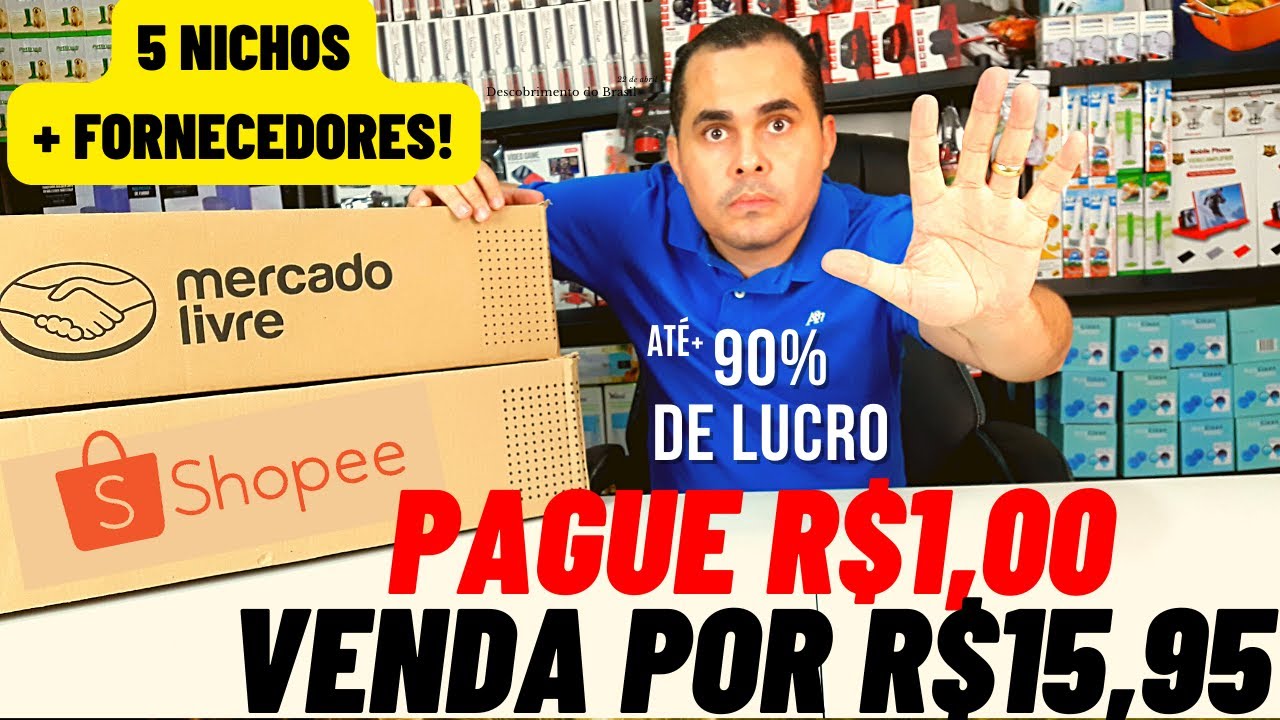 Produtos para vender na Shopee e Mercado Livre com até 90% de lucro! Pague R$1.00 venda por R$15.95