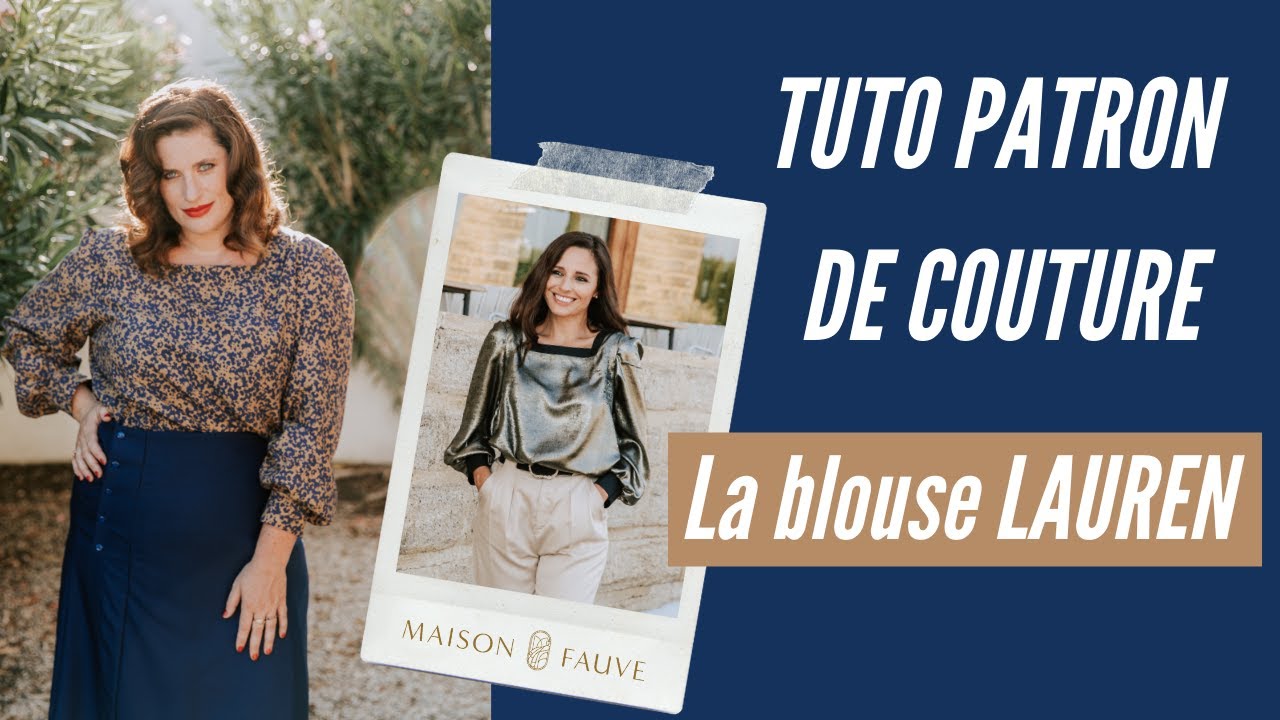 Patron couture robe, blouse Lauren / PDF (A4, A3, A0, US Letter) - Cadres, Calques par Taille, Vidéoprojection