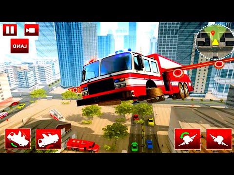Flying Fire Truck Simulator Game🔥🚒 - City Rescue Games 2020- Best Android Gameplay