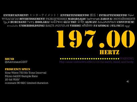 197 Hz 1 Hz Interval Sine Pure Tone Frequency 441000 Sample Stereo