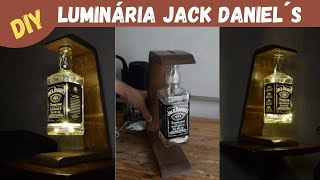 Como Fazer Abajur Com Garrafa de Vidro Jack Daniels - Luminria DIY