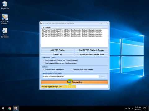VCF To MS Word Doc Converter Software