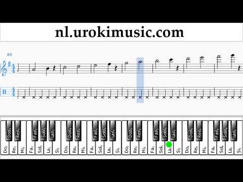 Piano Leren Spelen (rechter hand) The Pink Panther - Theme Song Tablatura Deel#1 oefeningen um-i799