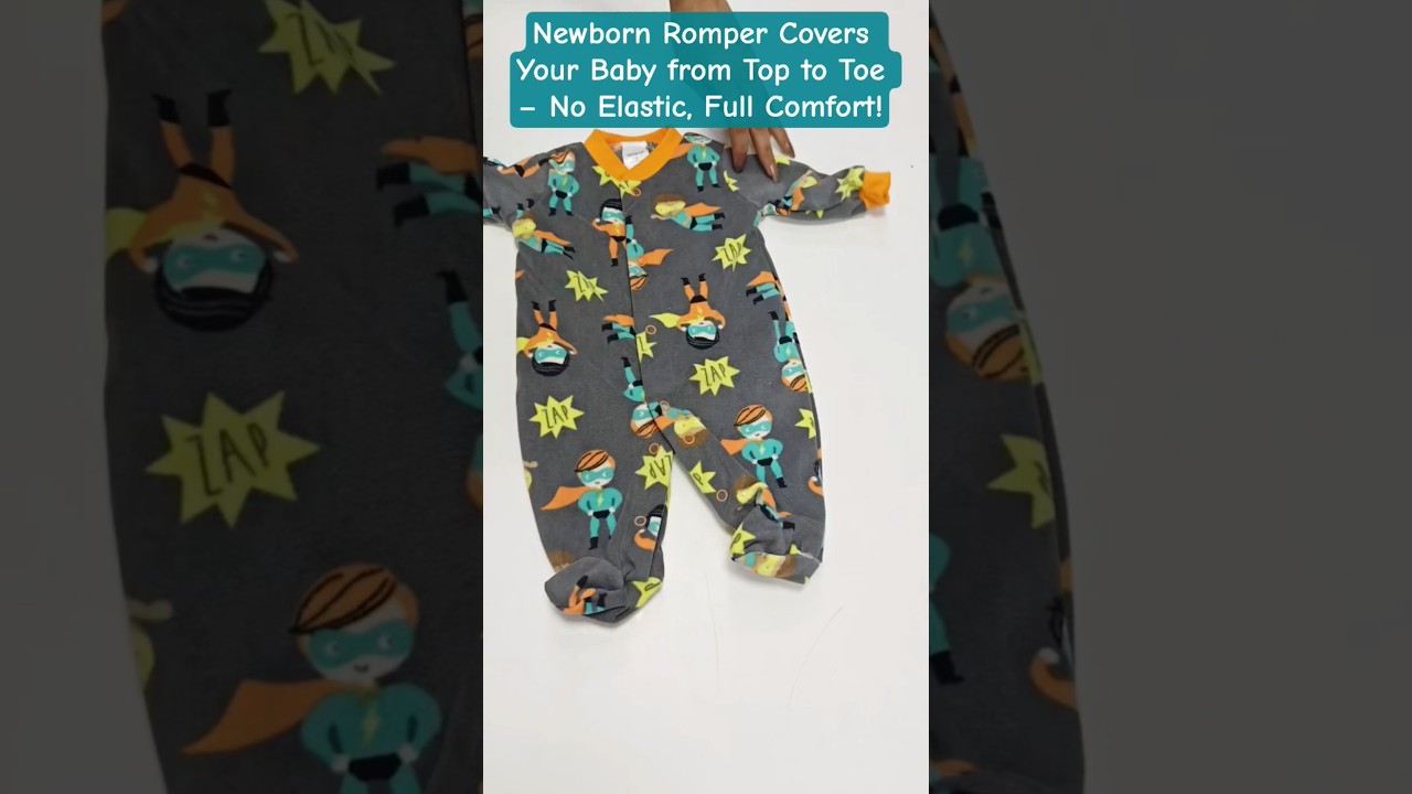Cozy newborn romper 💕 No elastic, no loose socks, full comfort & coverage! 👶✨#NewbornRomper #Baby