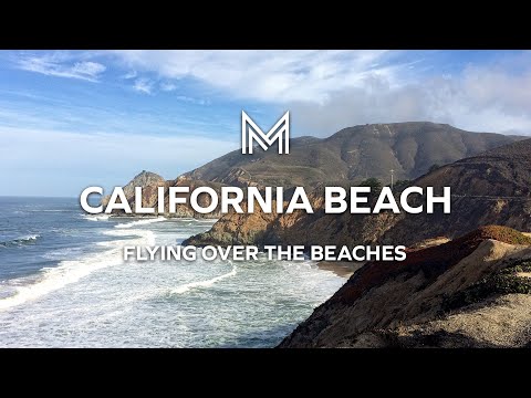 CALIFORNIA BEACH - Flying over the beaches, 4K Relaxation film, Calming Music