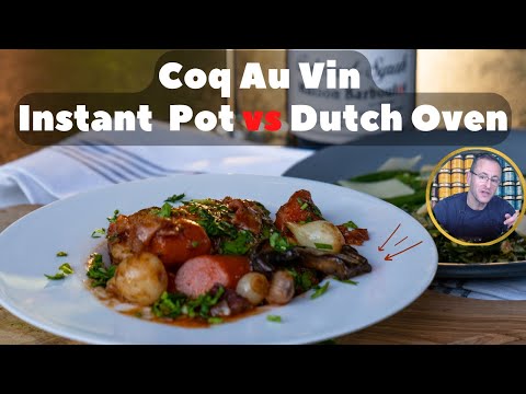 How to make Coq Au Vin ( chicken and wine ) recipe in Instant Pot vs Oven Julia Child for beginners