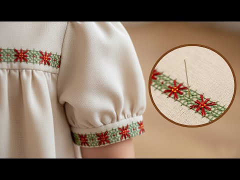 Elegant Hand Embroidered Border for Bodice & Hem