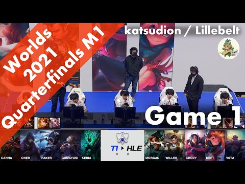 T1(Keria スレッシュ) VS HLE(Vsta ブラウム) Game 1 ハイライト - Worlds 2021 Knockout Stage by YAMA