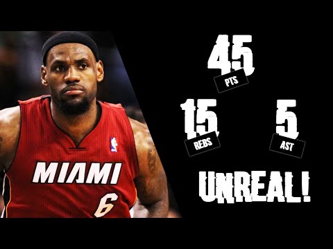 LeBron James GREATEST Game EVER 2012 ECF G6 vs Celtics - 45 Pts, 30 in 1st Half, 15 Rebs, 5 Asts!
