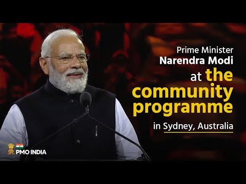 Prime Minister Narendra Modi at the community programme in Sydney, Australia
