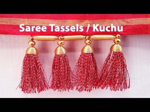 How to make designer saree kuchu/tassels l DIY l saree kuchu with beads l saree kuchu design #23 Video