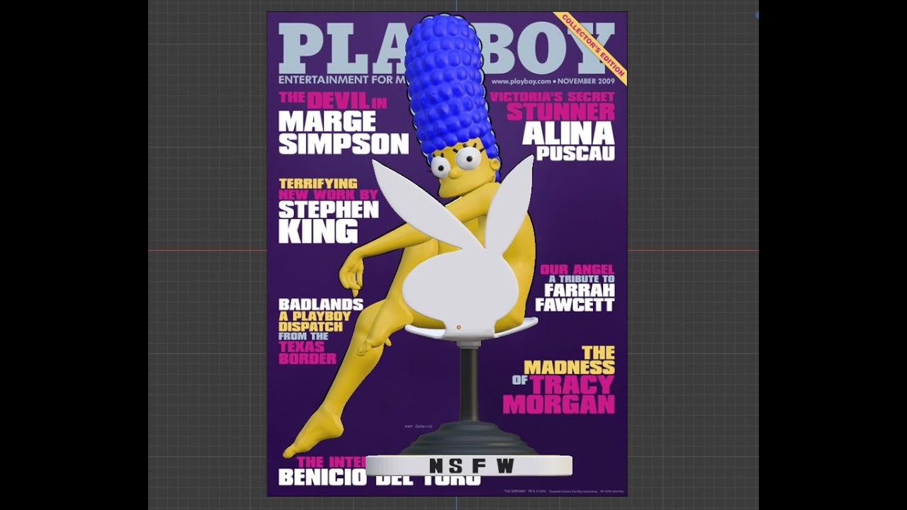 Marge Simpson, copertina della rivista Playboy Modello di stampa 3D