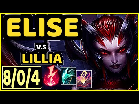 ELISE vs LILLIA - 8/0/4 KDA JUNGLE CHALLENGER GAMEPLAY - KR