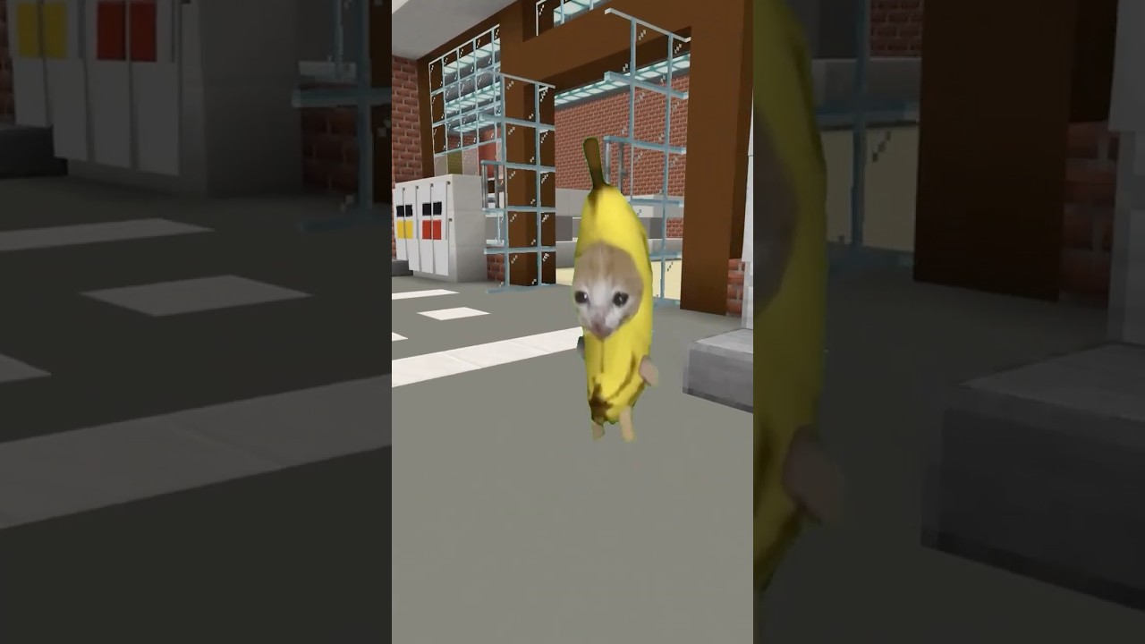 バナナ猫のコンビニに来たよ　#マイクラ #猫ミーム #bananacat
