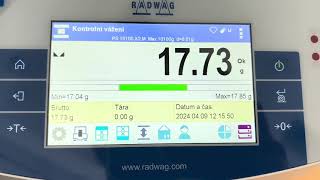 RADWAG X2: Kontrolní vážení 2