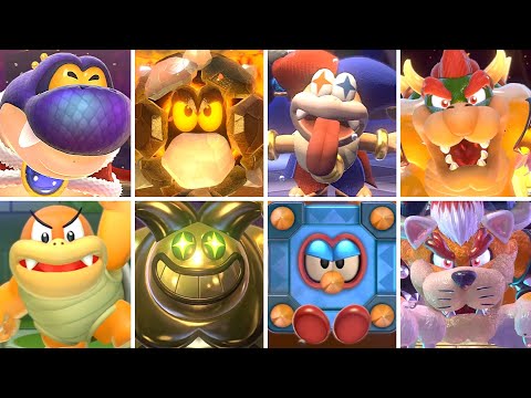 Super Mario 3D World - All Bosses + Cutscenes (No Damage)