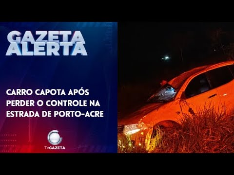 Carro sai da estrada e capota na estrada de Porto - Acre