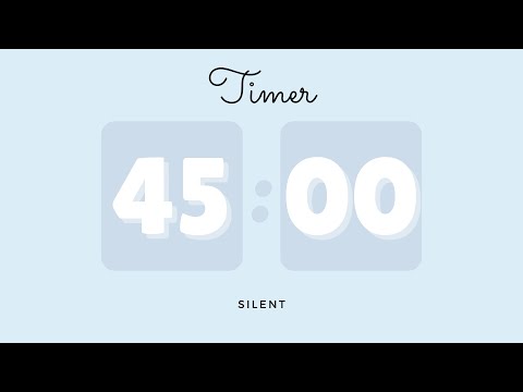 ❄️ 45 Minutes Silent Timer with Cute Ending Alarm | Pastel Blue Timer