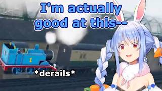 Pekora gets a bit too smug with driving a train (Thomas: Wonders of Sodor)  [Hololive/clip]