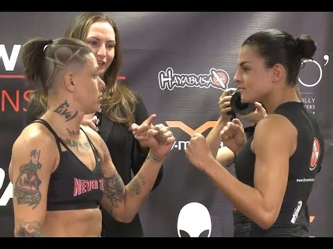 Christine Ferea vs. Karina Rodríguez - Weigh-in Face-Off - (Invicta FC 26) - /r/WMMA