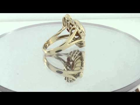 Antique 10k Yellow Gold Opal Ruby And 0.10ct Diamond Vintage Ring