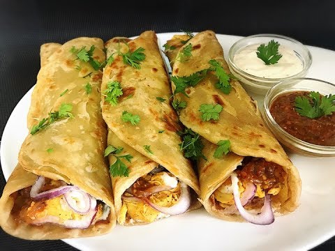 Chicken Tikka Paratha Roll With Two Different Chutney's Recipe (Ramadan Special) Video