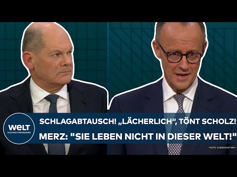 TV-DUELL: Schlagabtausch! "Lächerlich", tönt Scholz! Merz knallhart "Sie leben nicht in dieser Welt"