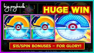 $15/Spin SHOCKER! Huff N' Even More Puff Grand Slots! HUGE WIN!