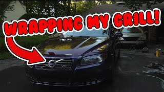 WRAPPING THE CHROME GRILL OF MY VOLVO S80 V8! Looks way better in gloss black!