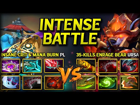 INTENSE CARRY BATTLE | Insane Crit & Mana Burn Army GOD Phantom Lancer VS. 35-Kills Enrage Bear Ursa
