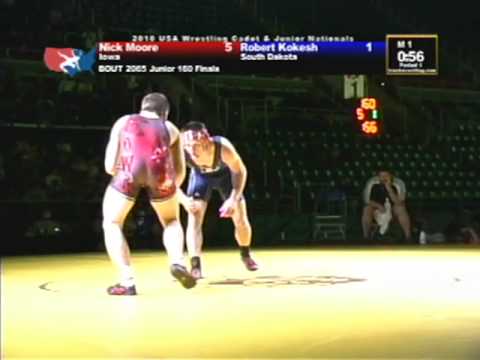 Junior Freestyle Finals 160 pounds - Nick Moore vs. Robert Kokesh