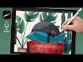 Watercolor Procreate Tutorial Sleeping Cat Watercolor Illustration